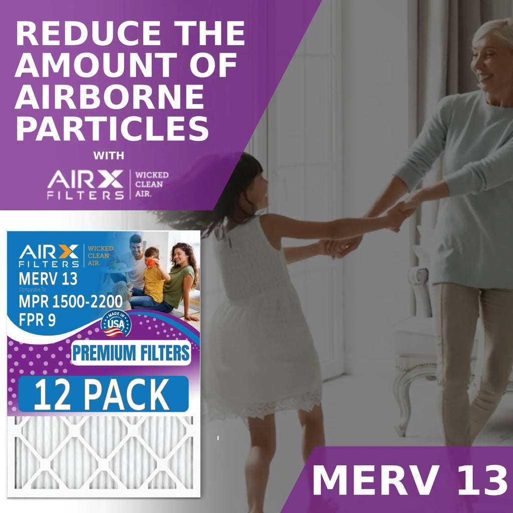 16x24x1 Air Filter  13 Rating, 12 Pack of Furnace Filters Comparable to  1500 - 2200 &  9 - Made in  by     .