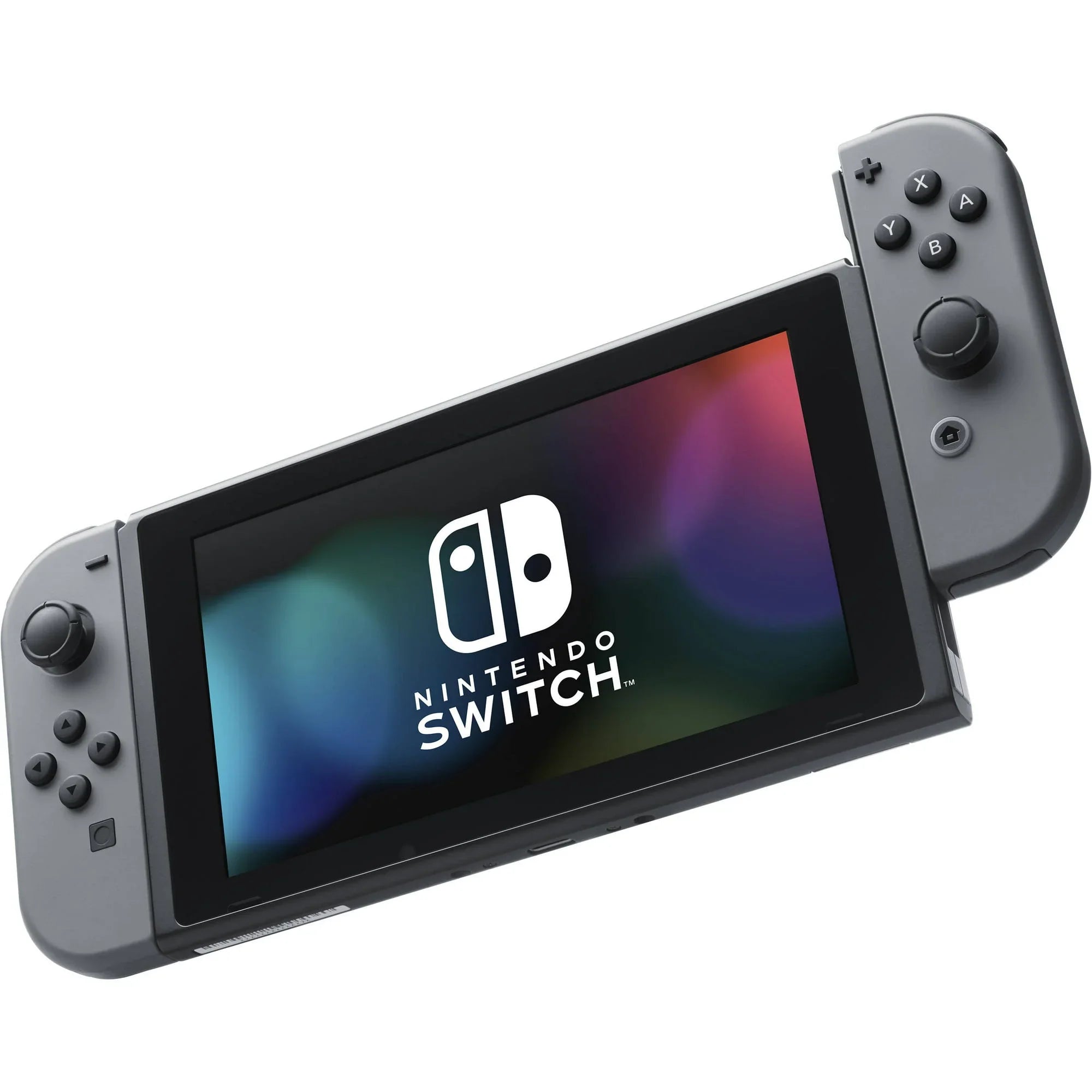Nintendo Switch - Gray & Gray Joy-Con with  Cable   Cleaning Kit Bundle Like New
