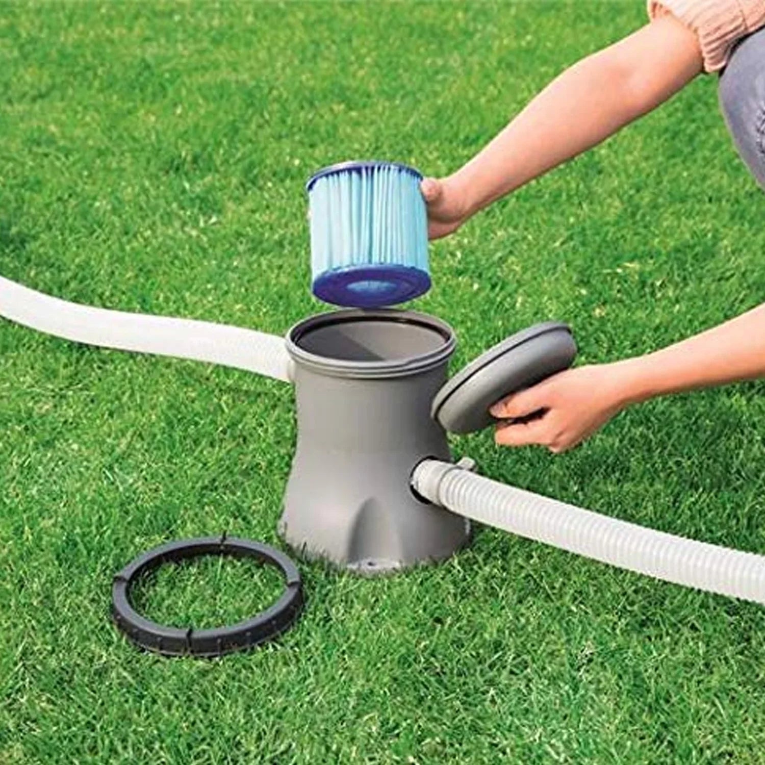 Bestway 58511E- Flowclear 330 Gallon Above inflatable Ground Pool Pump with  Plug