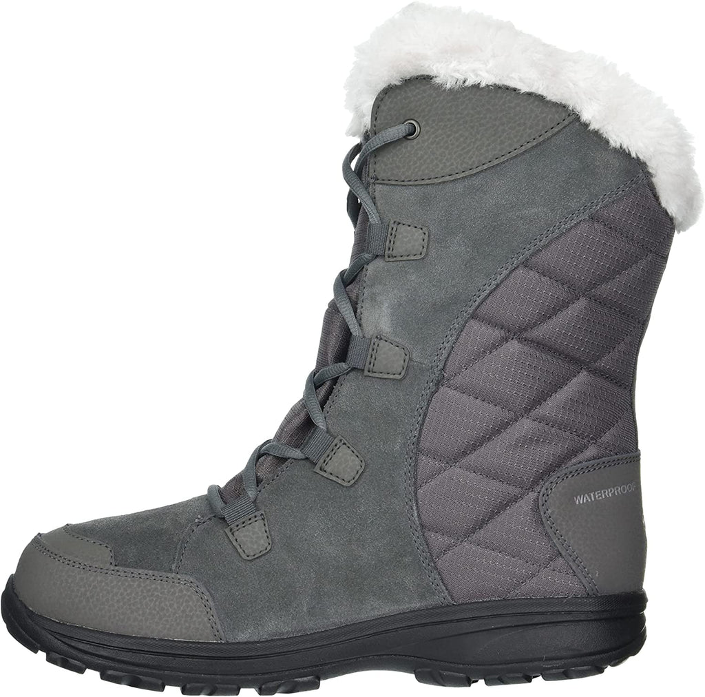 Columbia Womens Ice Maiden  Snow Boot 9 Wide Shale/Dark Raspberry