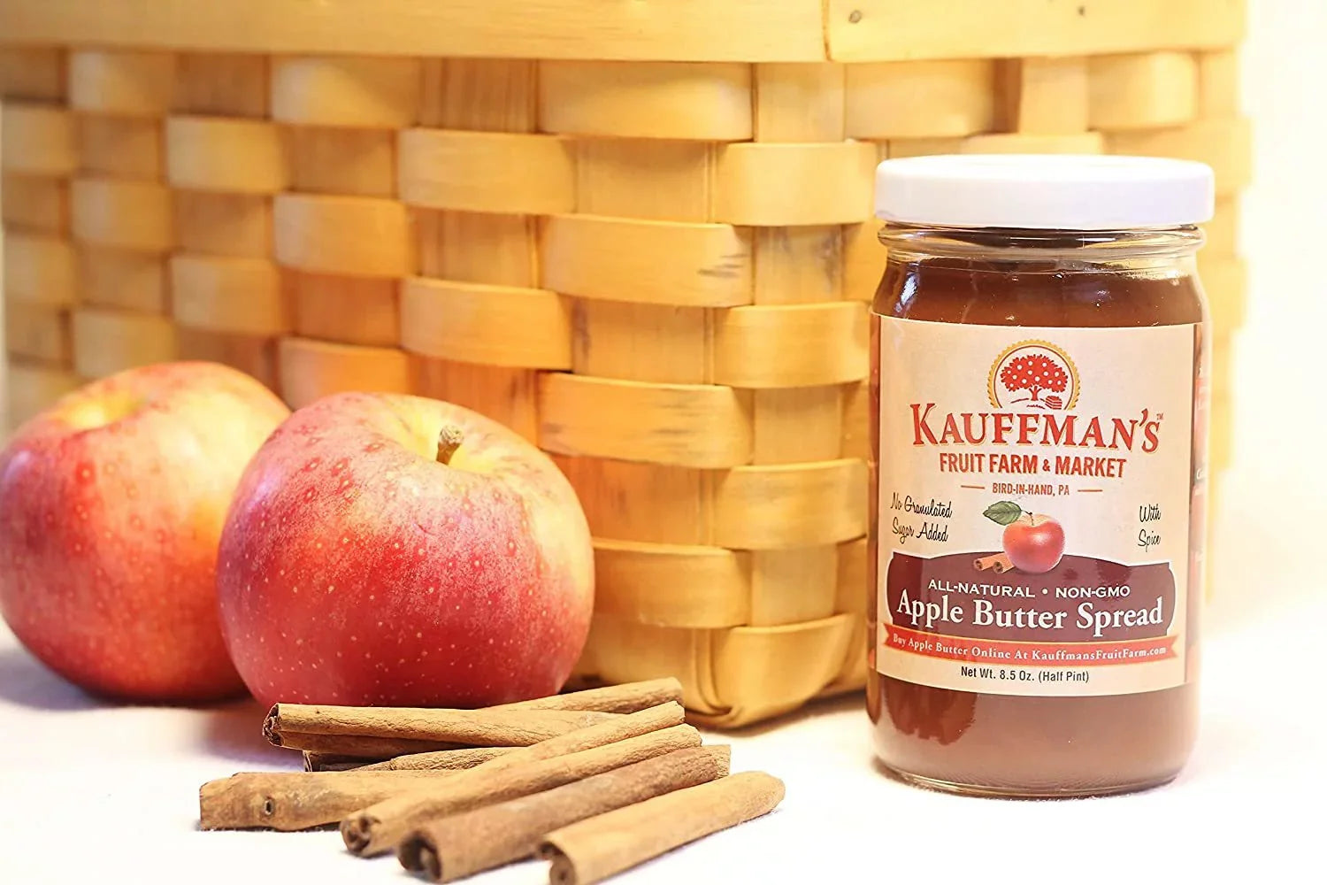 Kauffman's Fruit Farm Homemade Cinnamon Apple Butter Spread, 8.5 Oz. Pack of 2