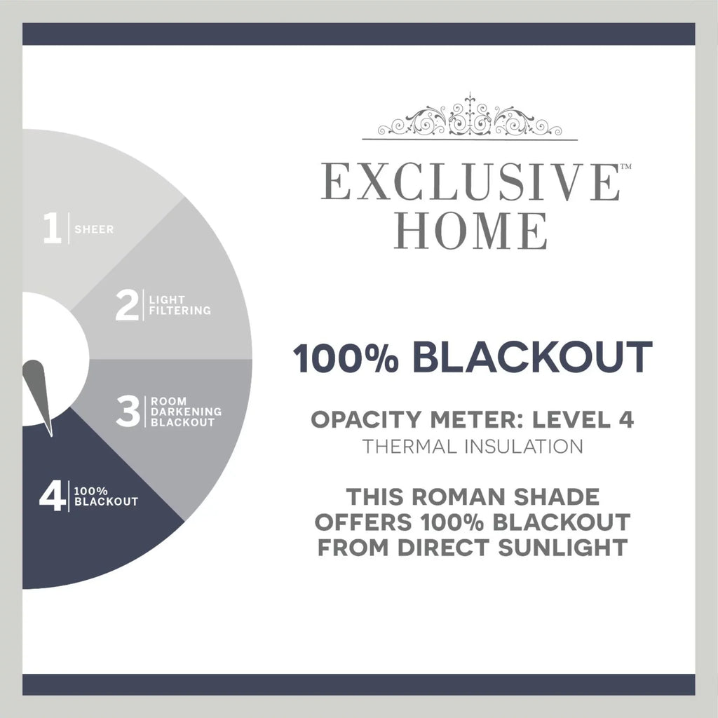 Exclusive Home Ricardo Total Blackout Roman Shade, 34"x64", Grey