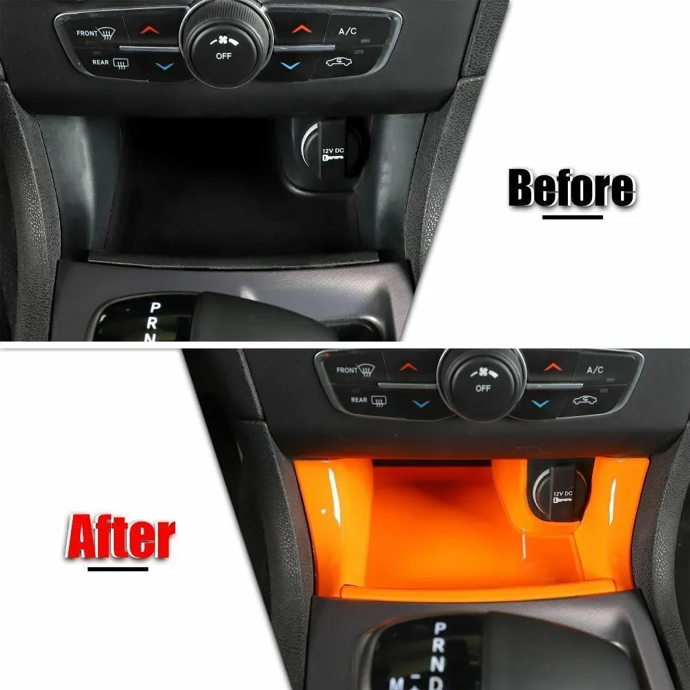 Teledu 14x Orange Inner Set Center Console Dash Cover Trim Kit