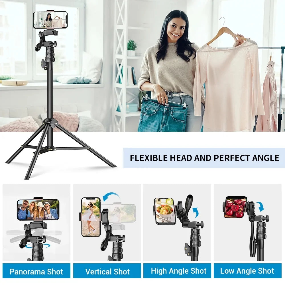 Selfie Stick Tripod Stand Aluminum Alloy 180cm for  Smartphone Camera