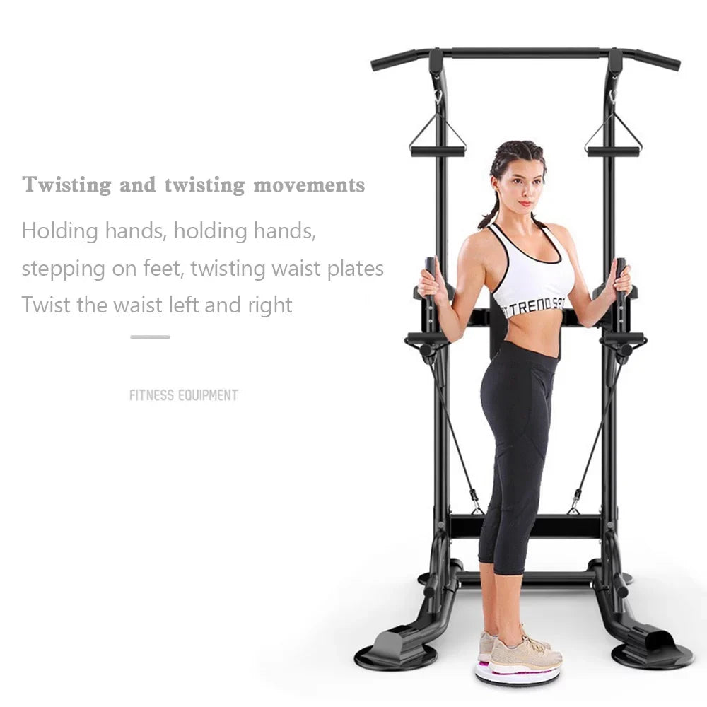 Pull-Up Bars & Squat Bar Power Tower Dip Stands Strength Training for Home Gym