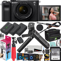 Sony a7C Mirrorless Full Frame Camera Body with 28-60mm F4-5.6 Lens Black ILCE7CL/B Bundle + Vlogger Kit ACCVC1: -VPT2BT Shooting Grip w. Wireless Remote + 2x Battery + Deco Gear Bag & Accessories