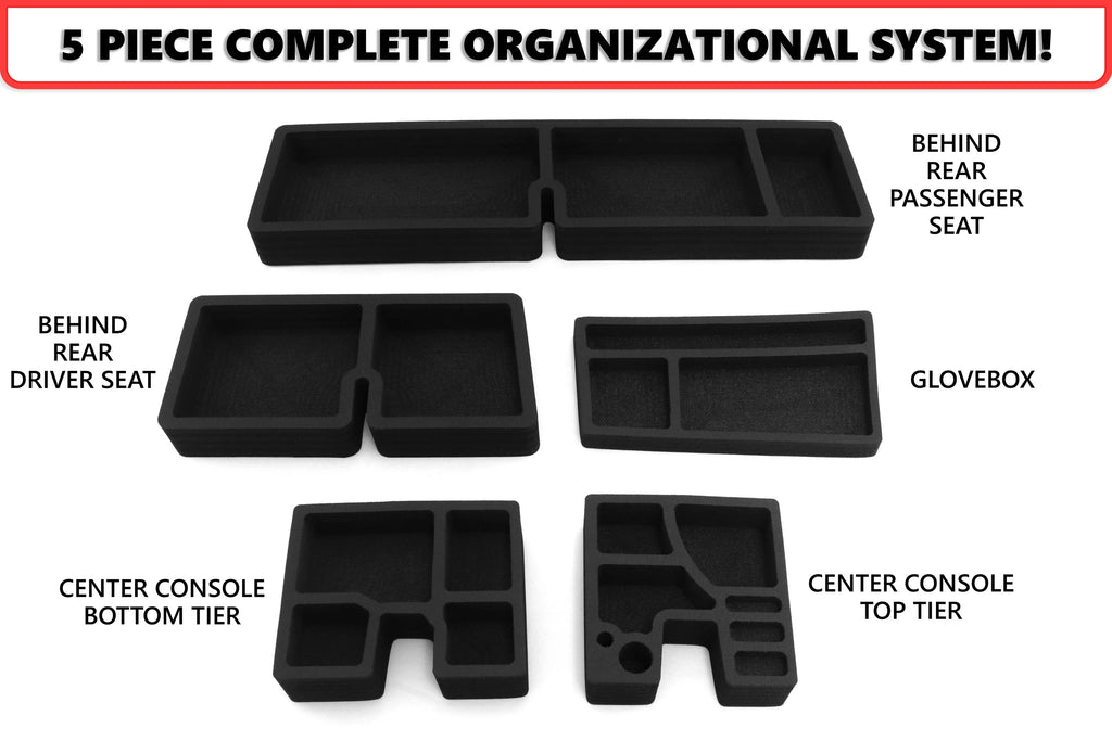 Red Hound Auto Full 5 Piece Vehicle Organizer Set Fits Center Console Rear Seat and Glove Box Inserts Compatible with Toyota Tacoma 2016-2020