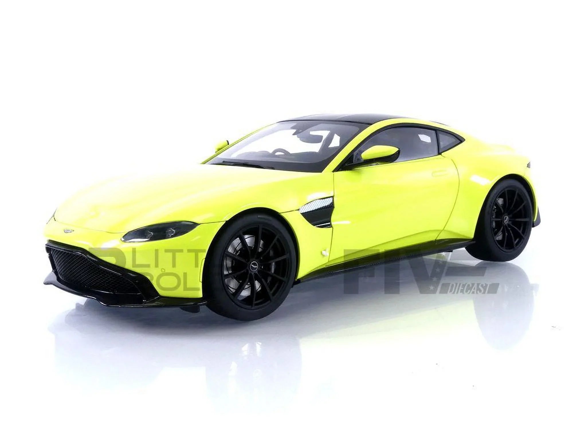 2019 Aston Martin Vantage  (Right Hand Drive) Lime Essence Green with Carbon Top 1/18 Model Car by Autoart