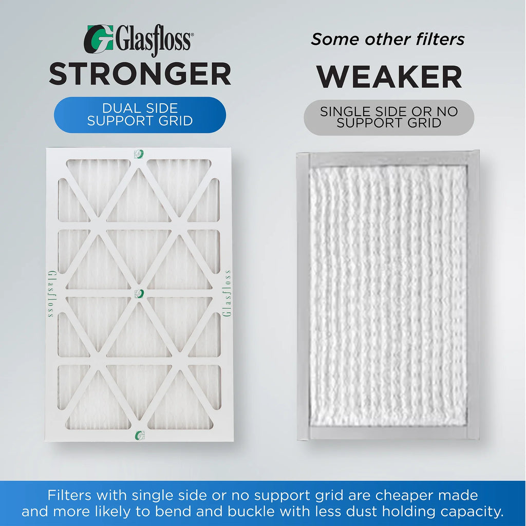 16x20x1  10 Pleated  Air Filters by Glasfloss. ( Quantity 5 ) Exact Size: 15-1/2 x 19-1/2 x 7/8