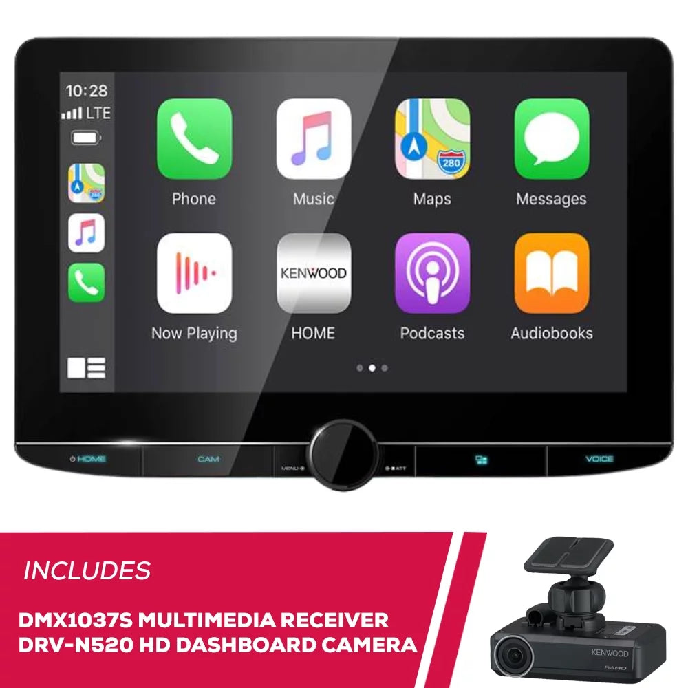 New Kenwood DMX1057XR 10.1" Multimedia Receiver & -N520 Full  Dashboard Camera