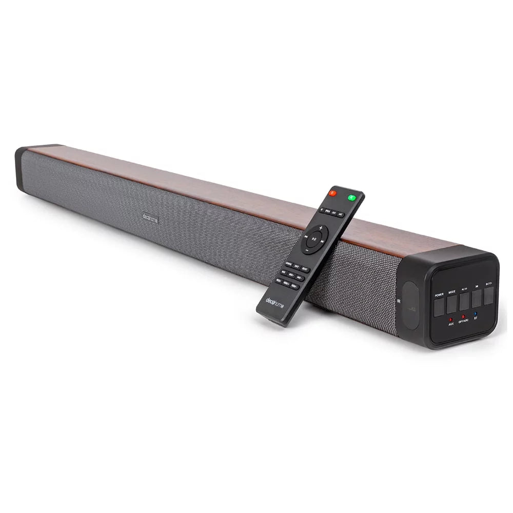 Restored Deco Gear SB200WOD 60W 2.0 Channel Soundbar with Builtin Dual Subwoofers and Four 2.5 inch Drivers (Refurbished)