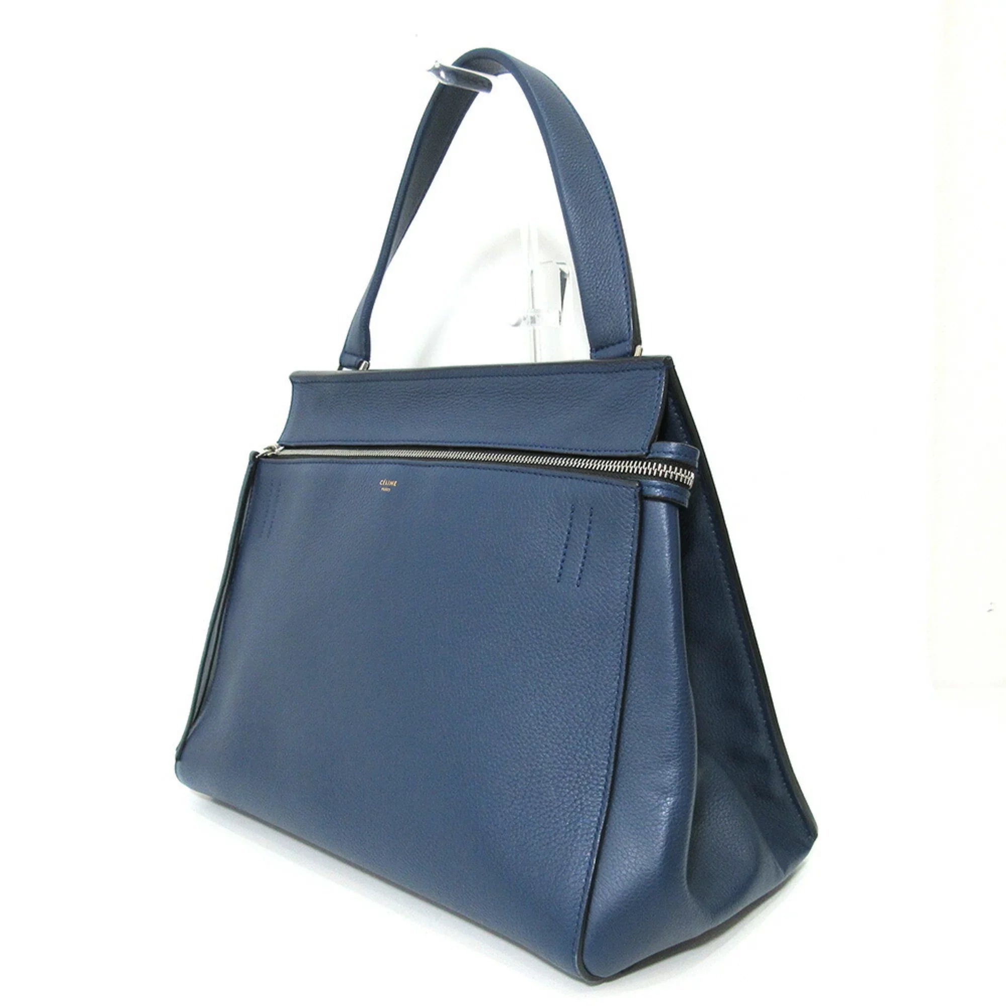 Pre-Owned Celine Bag Edge Medium Handbag Blue Tote One Handle Ladies Calf Leather (Good)