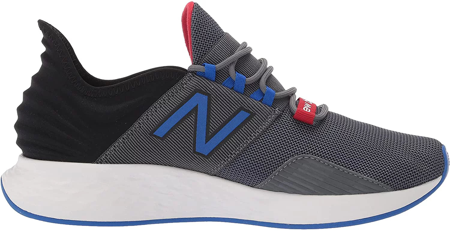 New Balance Mens Fresh Foam Roav V1 Sneaker 12 Lead/Cobalt/Team Red