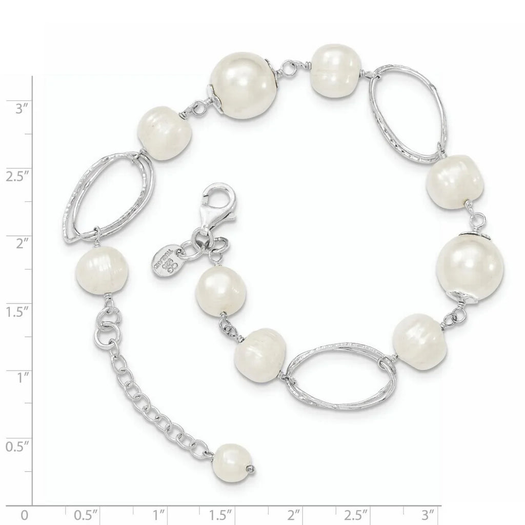 Primal Silver Sterling Silver Freshwater Cultured Pearl 8.5 Inch Bracelet