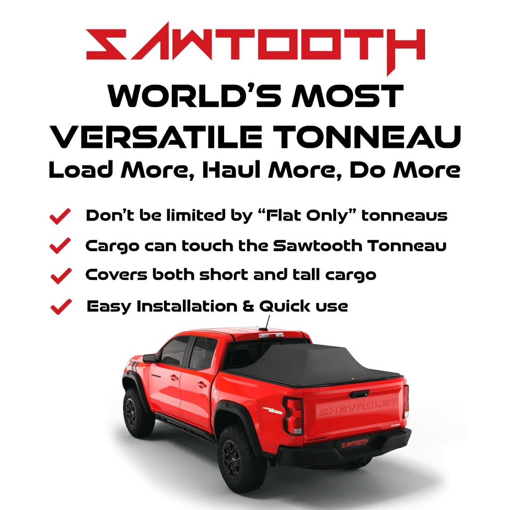 Sawtooth Expandable Tonneau Cover | Compatible with 2019-Present Ram 1500, 2500, 3500 | 5'-7" Bed