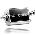 Neonblond Charm So Cold Clear Ice Cubes on Black 925 Sterling Silver Bead