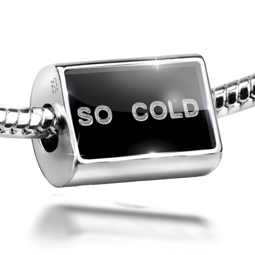 Neonblond Charm So Cold Clear Ice Cubes on Black 925 Sterling Silver Bead