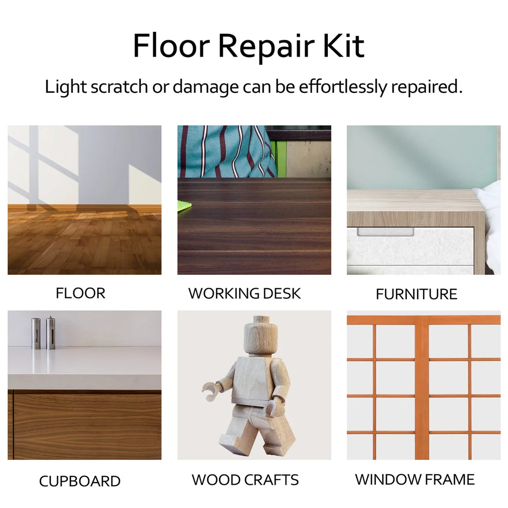 Lixada Floor Worktop Repair Kit Laminate Wax System Sturdy Casing Mending Chips Scratches Tool Set