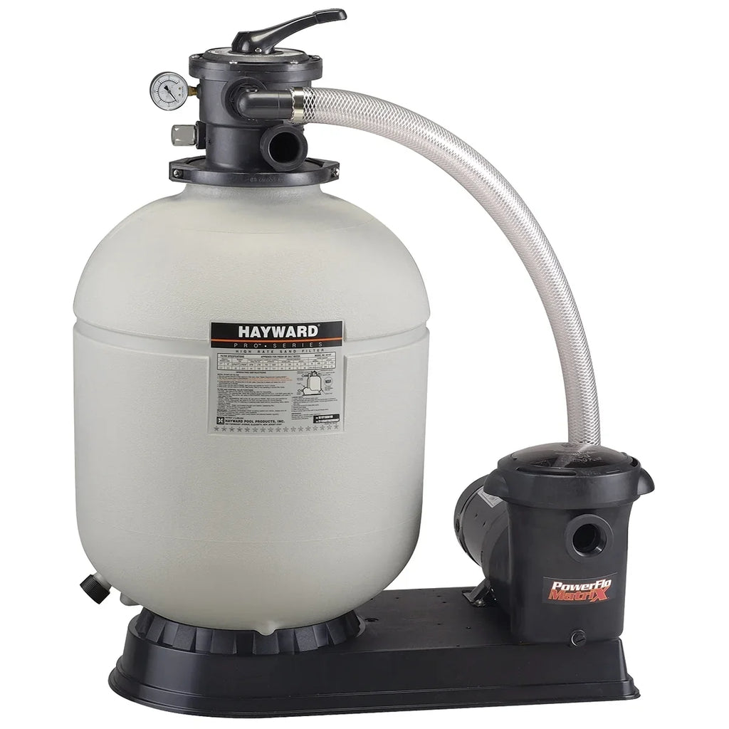 Hayward W3S180T93S Pro Series Top-Mount 18" Sand Filter with 1-1/2HP Above Ground Pool Pump