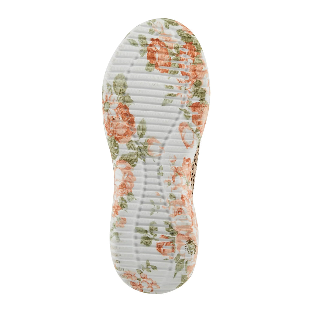 L'Artiste Women's Jazzie Lace-Up Fashion Sneaker with Flowers Beige Multi  39/8.5