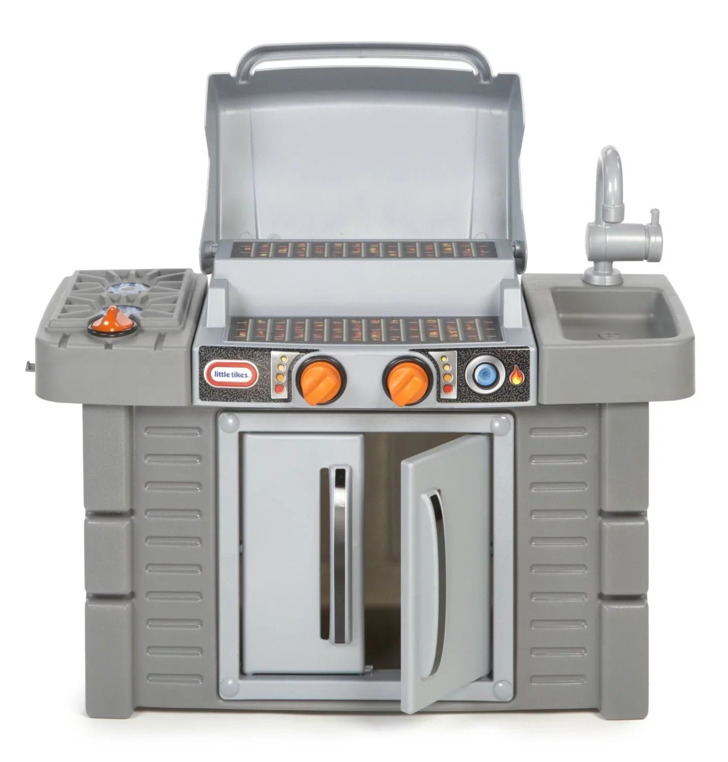 Little Tikes Cook 'n Grow  Grill 8-Piece Pretend Play Kitchen Toys Playset, Gray, For Kids Toddlers Boys Girls Ages 2 3 4+