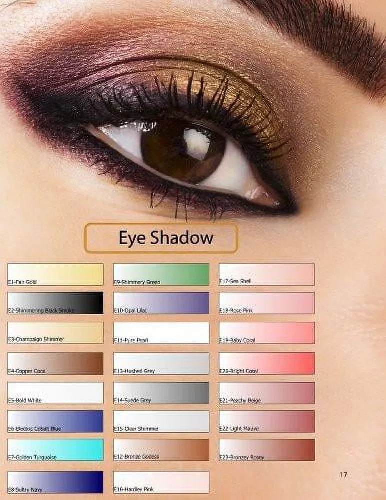 Glam Air Set of Three (3) s-E1 Fair Gold E4Copper Cocoa, &amp; E9shimmery Green,  Airbrush Water-based 0.25 Fl. Oz. Bottles of Eyeshadow Shimmery Green, Copper Cocoa, Fair Gold