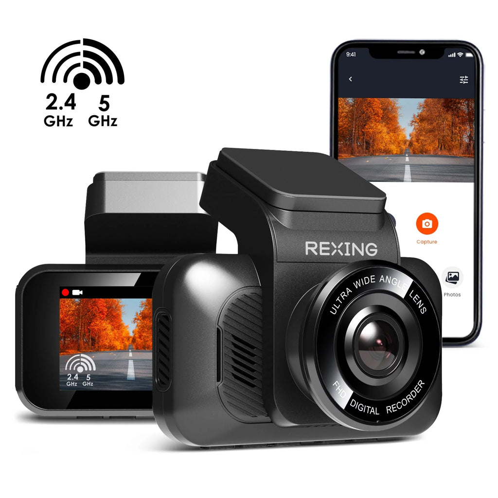 Rexing V55 Dash Cam with 4K Modular Capabilities, 5.0 GHz Wi-Fi, and  Car Dash Camera Recorder