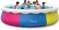 Track 7 15ft *35in Inflatable Swimming Pool Include Filter Pump, Ground Cloth and Cover, Blue