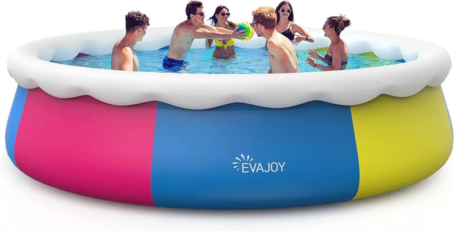 Track 7 15ft *35in Inflatable Swimming Pool Include Filter Pump, Ground Cloth and Cover, Blue