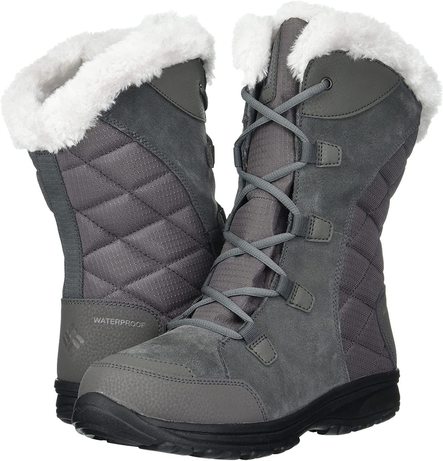 Columbia Womens Ice Maiden  Snow Boot 9 Wide Shale/Dark Raspberry