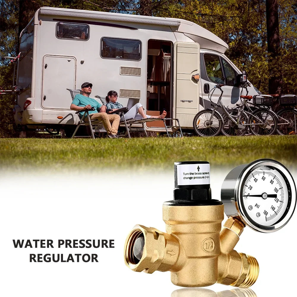 GoolRC Valve,0-160psi And Inlet Reducer With 0-160psi Valve -free Brass Pressure Valve -free Brass Adjustable Water Screened Filter Rv Water Pressure With 0-160psi And Pressure Reducer With