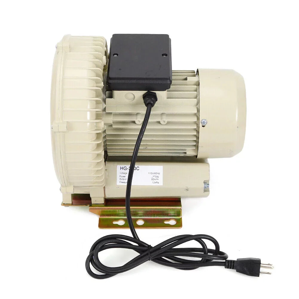 Miumaeov 110V 370W Industrial Air Pump Blower Aquarium Hydroponics Aquaculture Fish Pond High Pressure Air Blower