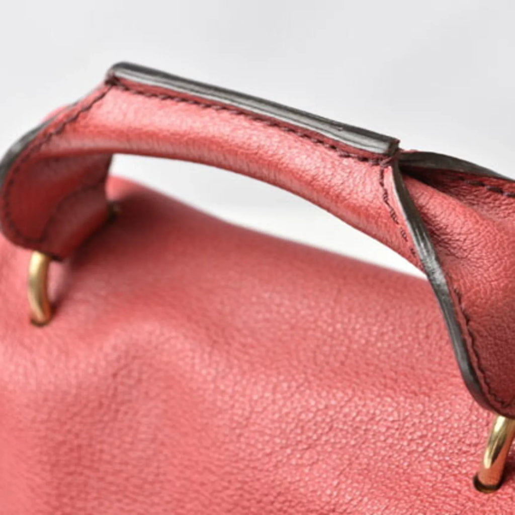 Pre-Owned Chloé Chloe handbag shoulder bag 2way  Elsie leather Bordeaux (Good)