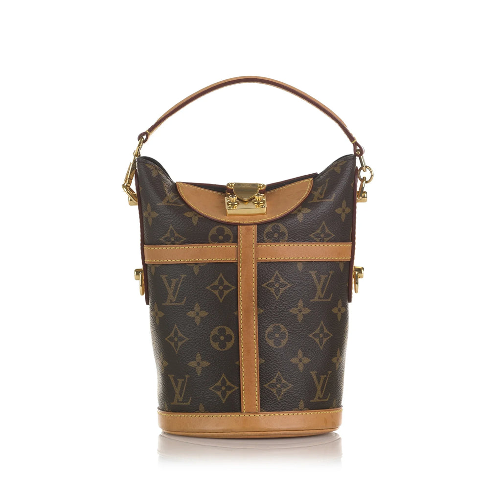 Unisex Pre-Owned Authenticated Louis Vuitton Monogram Duffle Canvas Brown Bucket Bag DrawstringBag