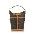 Unisex Pre-Owned Authenticated Louis Vuitton Monogram Duffle Canvas Brown Bucket Bag DrawstringBag