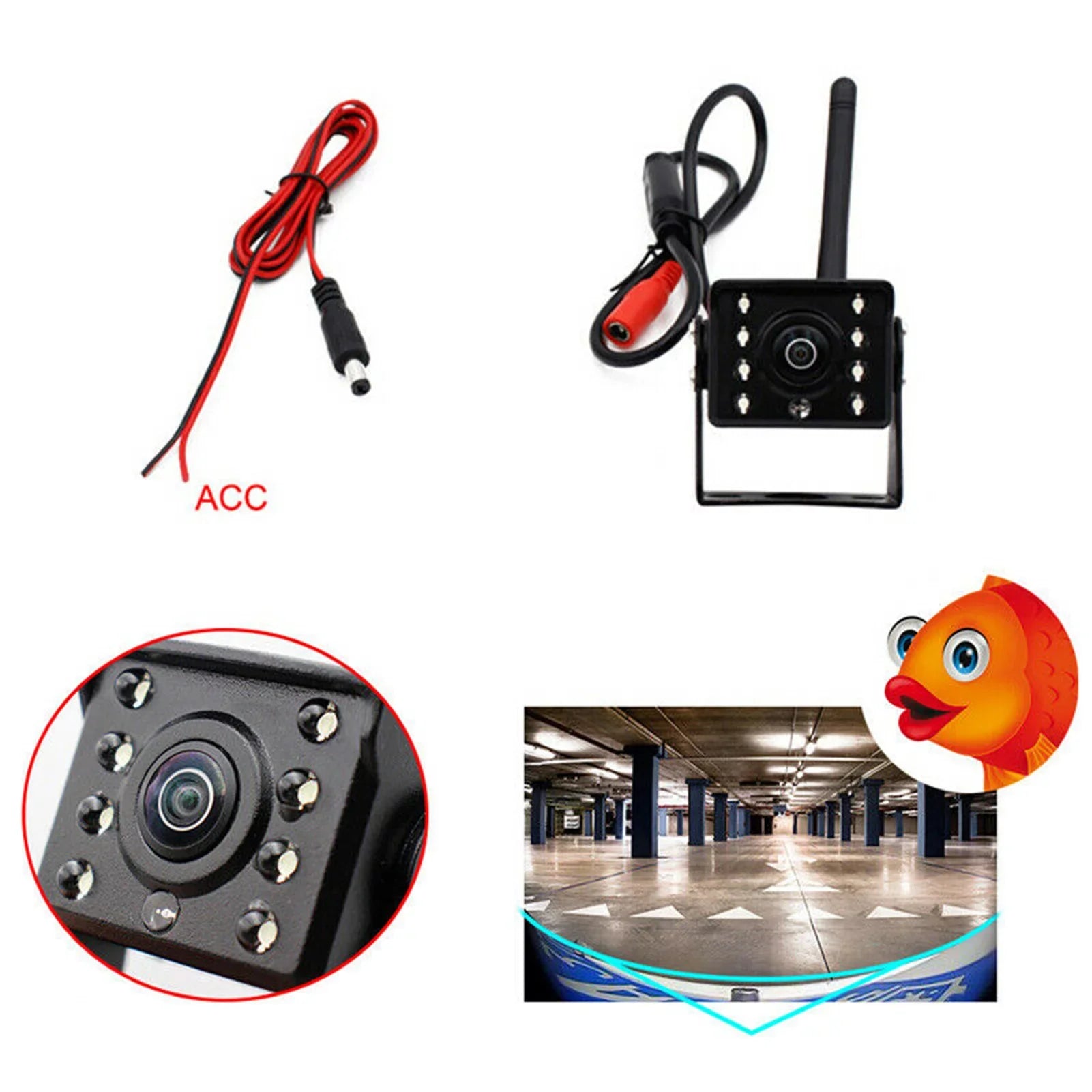 Car Rear View Truck Bus ~36V Automobile Reverse  Night Vision Backup , IP67 Waterproof Wireless Reversing Monitor