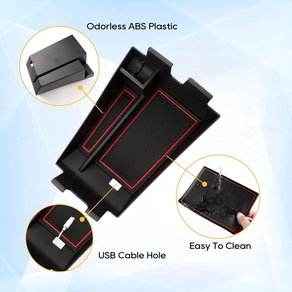 Center Console Organizer for 2019 2020 2021 2022+  X5 G05 X6 G06 X7 G07 Armrest Center Console Organizer Tray Accessories with Coin Sunglasses Holder Secondary Insert Storage Box for X5 G05