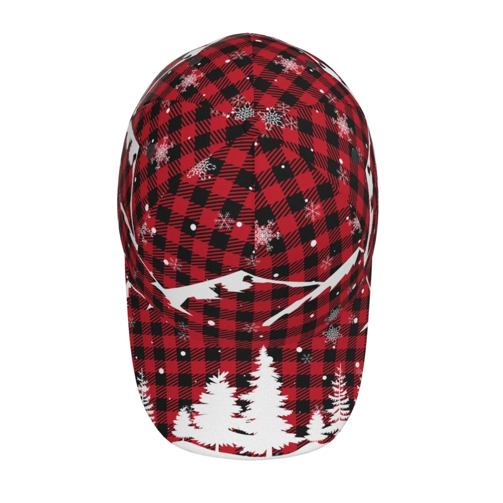 Balery Baseball Cap Adjustable Size for Running Workouts and Outdoor Activities All Seasons Dad Hat(Christmas Tree Buffalo Plaid)