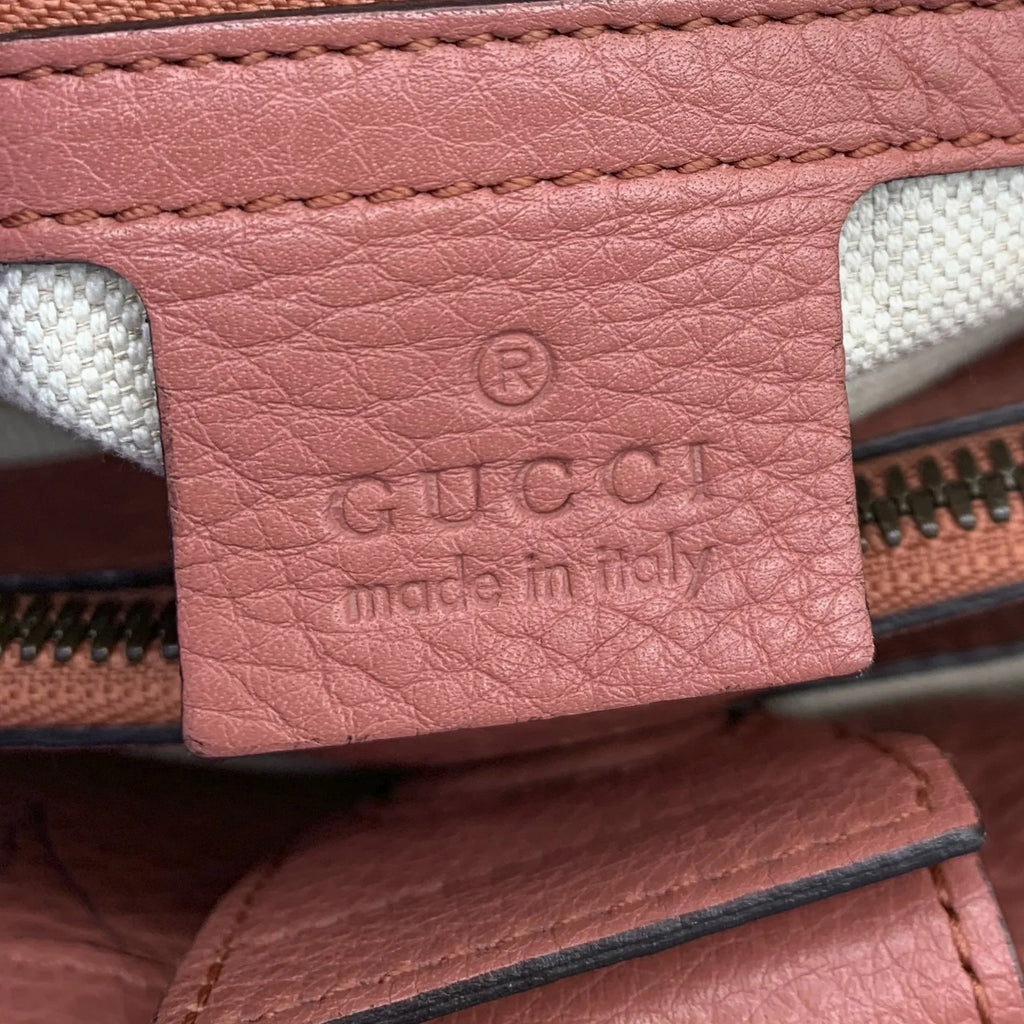Pre-Owned Authenticated Gucci Bamboo Shopper Satchel Calf Leather Pink Unisex (Fair)