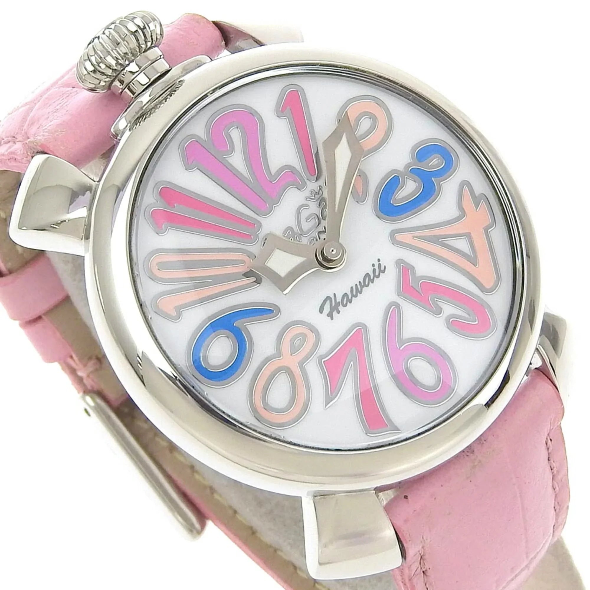 Pre-Owned Gaga Milano Manuale Watch 5020 Stainless Steel Quartz Analog Display White Dial Men's I220823012 (Good)