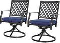 Patio Swivel Rocker Chairs Furniture Metal Outdoor Dining Chairs With Cushion Set Of 2
