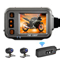 Anself Dash Camera, WiFi Dual 1080p Motorbike Camera, 120° Wide Angle, Timed Recording After Flameout Document Your Motorcycle Journeys