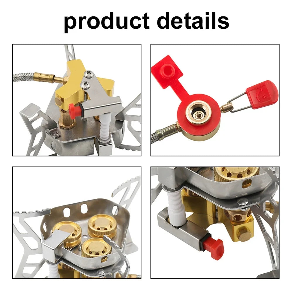 Tomshoo Windproof Backpacking Stove, 6800W High  Gases, Adjustable Valve for Cooking Camping Picnic Hiking