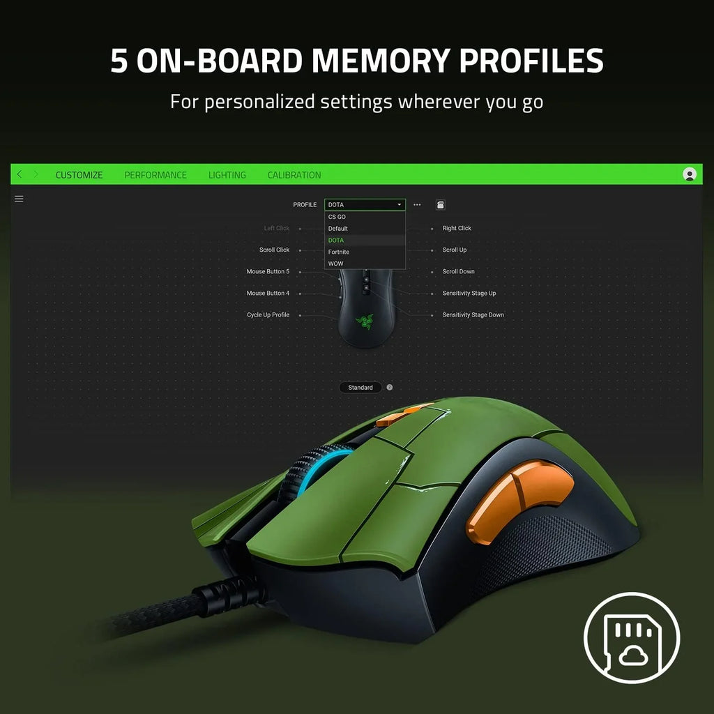 Razer DeathAdder V2 Gaming Mouse Halo Infinite Edition Certified Refurbished