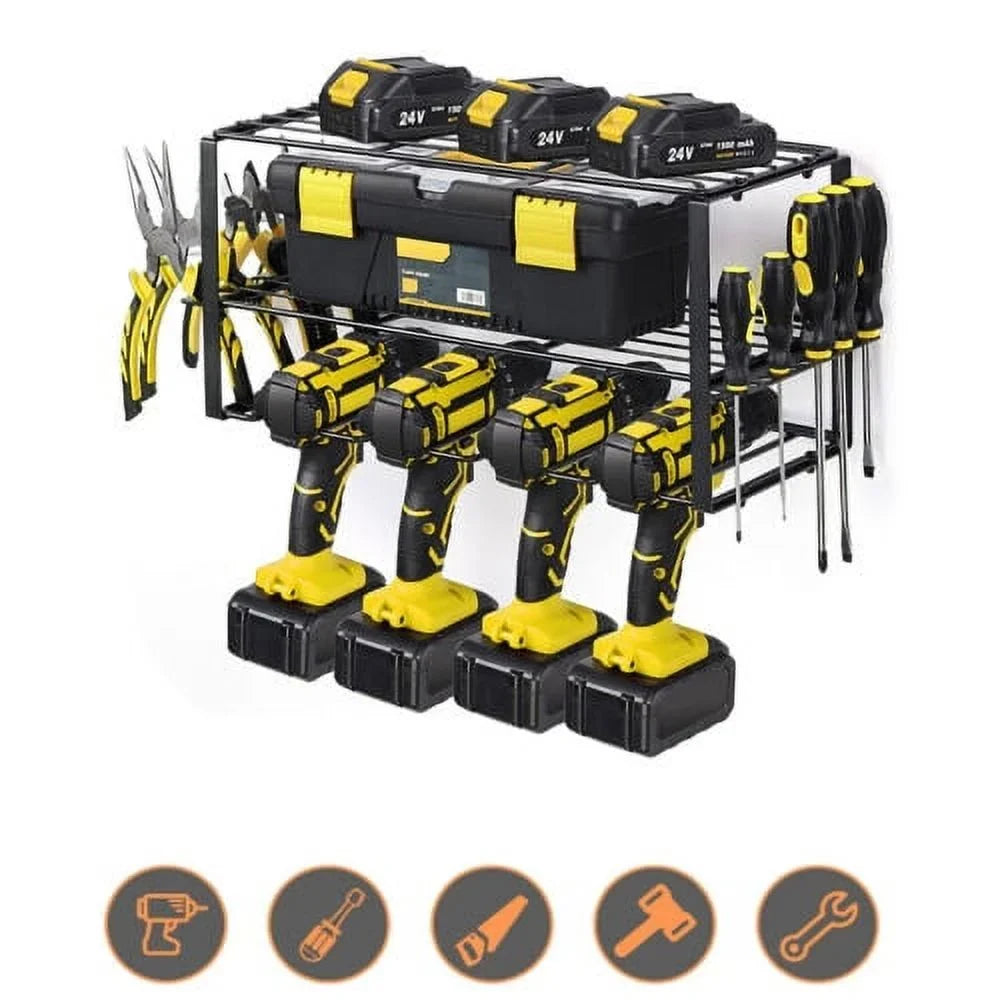 Heavy Duty Power Tool Organizer Utility Storage Rack Wall-Mounted Drill Holder