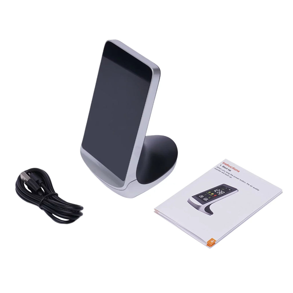 Miumaeov Indoor Air Quality Monitor for CO2, Temperature & Humidity (White, Black)