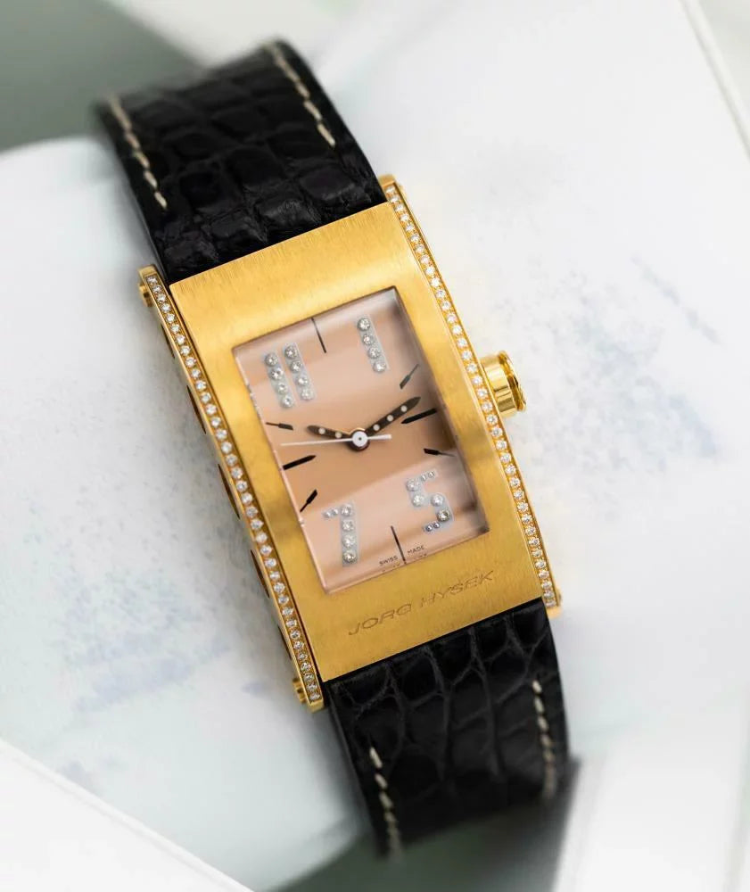 Jorg Hysek Kilada S011-0026 18k Rose Gold Diamond Bezel Quartz Men's Watch