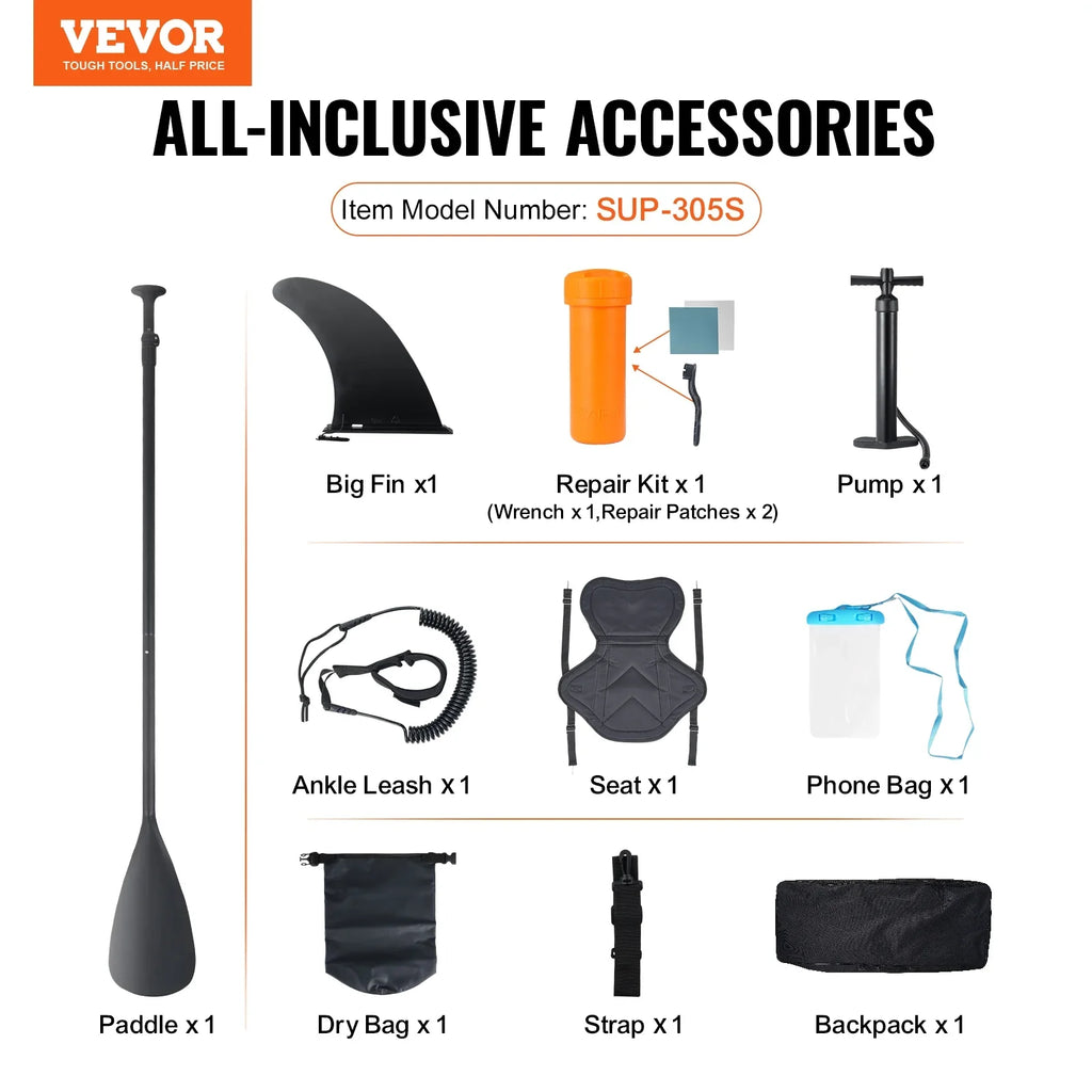 10 ft Kayak Board Inflatable Stand Up Paddle Board with Seat Accessory
