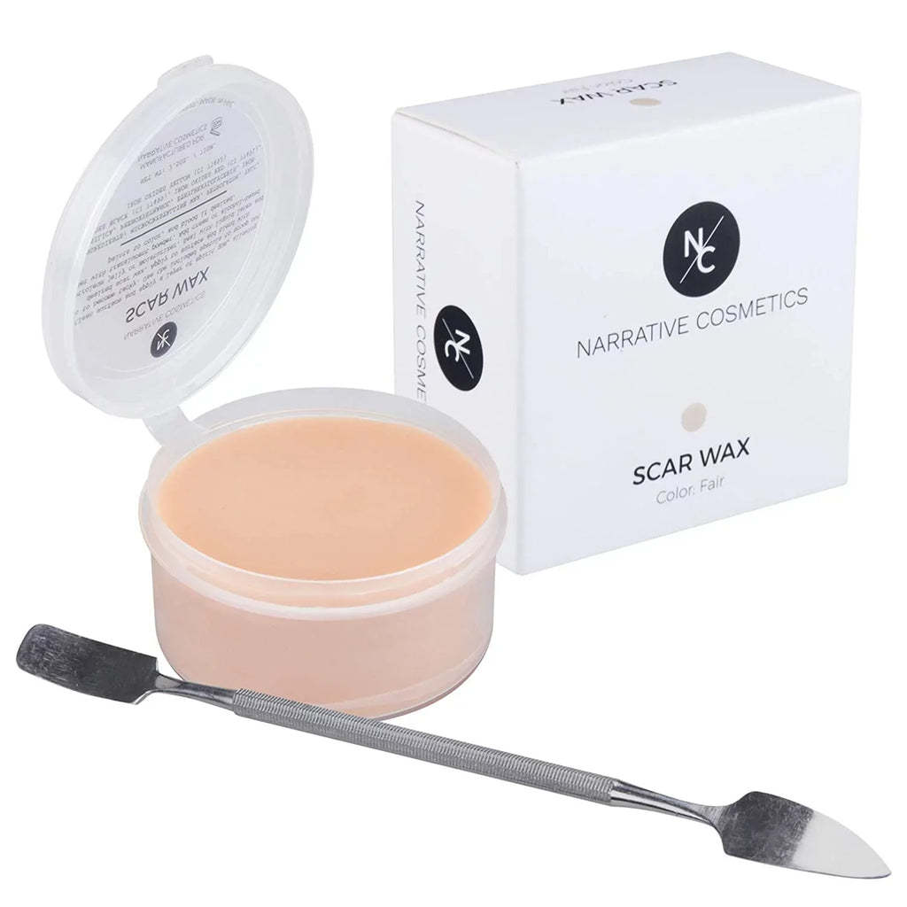 Narrative Cosmetics Starter Effects Kit - 6 Color Bruise Wheel, Scar Wax with Double Sided Spatula, Scab Blood Paste, and Foam Makeup Sponge Block - Perfect for Special  and Theatrical Makeup