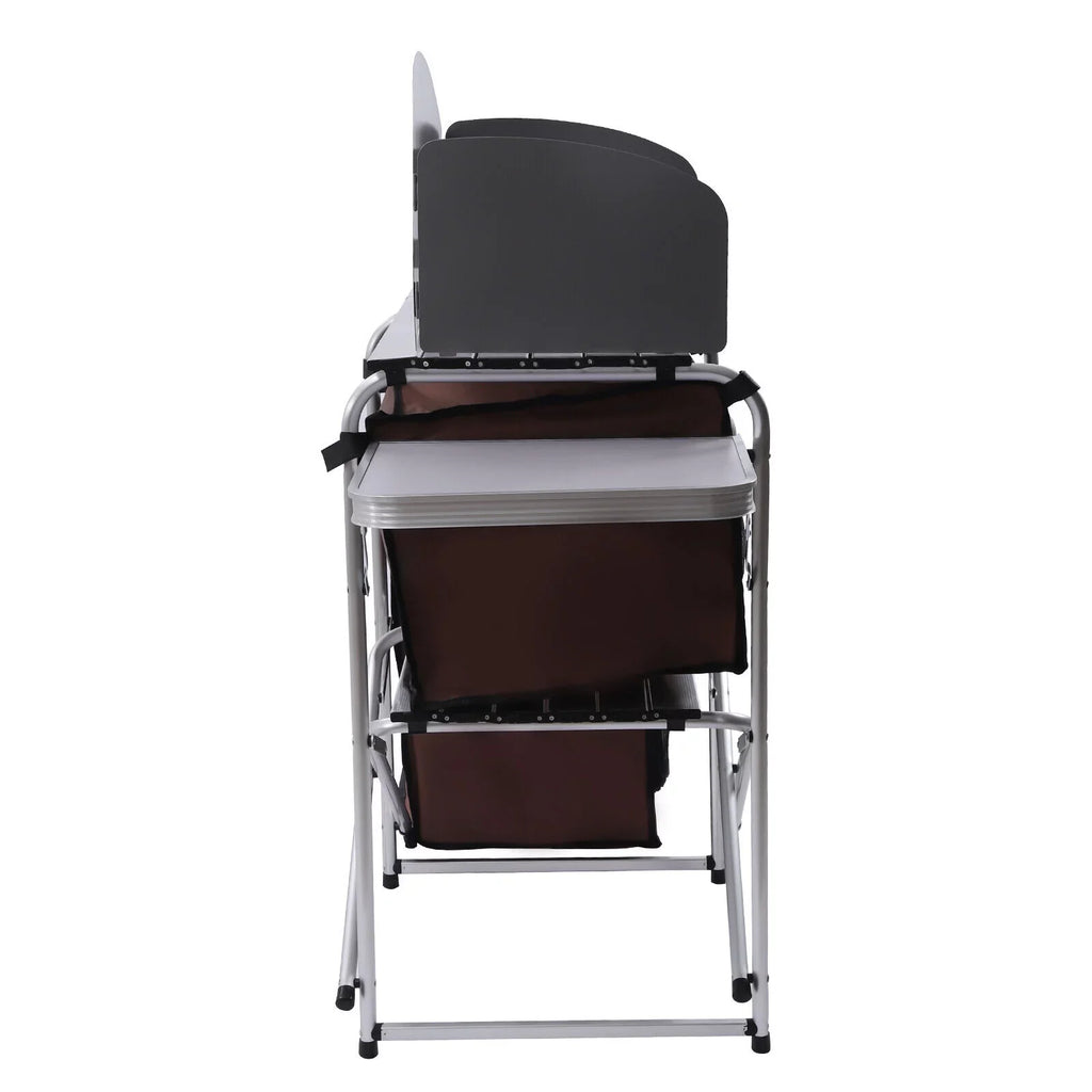 Camping Kitchen Table Storage Cabinet Folding  Grill Table Cupboard Shelf